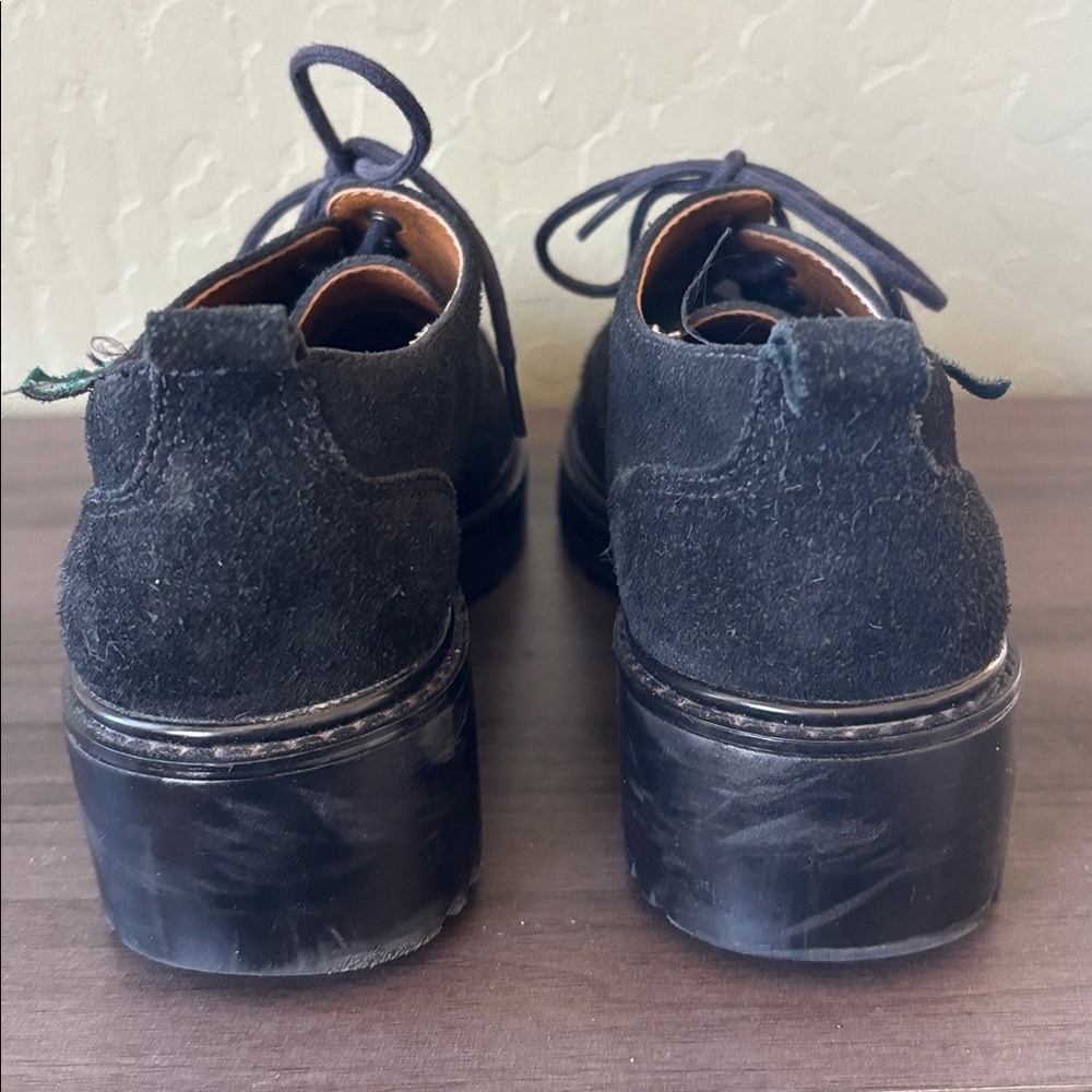 Earth Shoes Lexi Black Suede Lace Up Oxford Loafer Size 6 - Picture 4 of 9